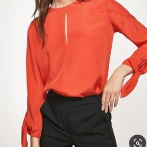 Massimo Dutti Red Silk Blouse Size US4